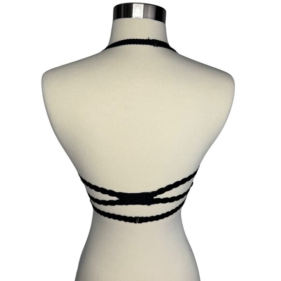 Victorias Secret Blk/Wht Very Sexy Lace Multi Strap Underwire Bra 34B Whimsigoth - Picture 4 of 8